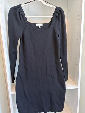 Express x Negin Mirsalehi Black Long-Sleeve Square Neck Dress M